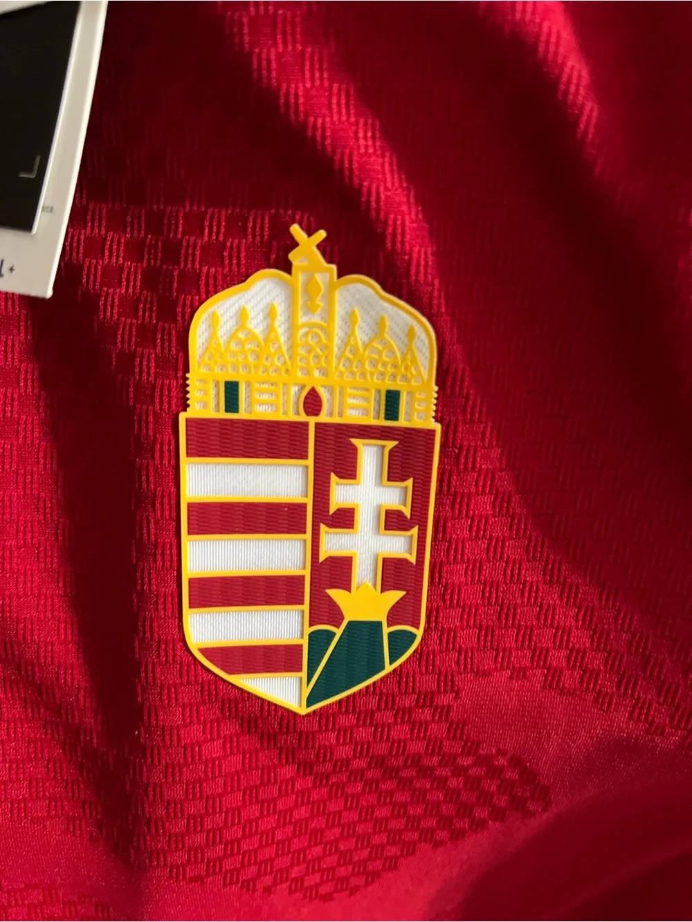 adidas Red Hungary National Team Soccer Jersey with White Stripes